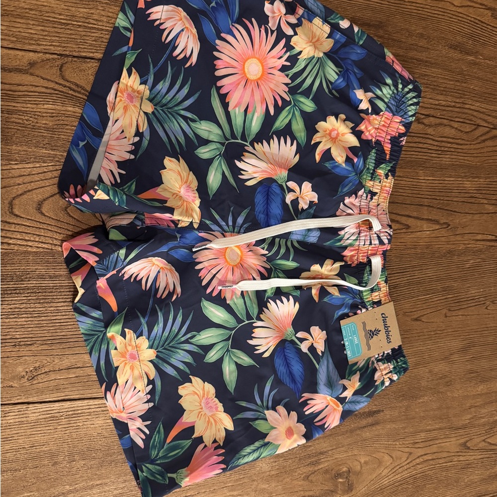 Chubbies Floral Swim Trunks - Navy, Pink, Yellow, Green 4” with 2-in-1 liner